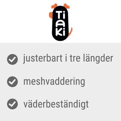 Tiaki, justerbart i tre längder, meshvaddering, väderbeständigt
