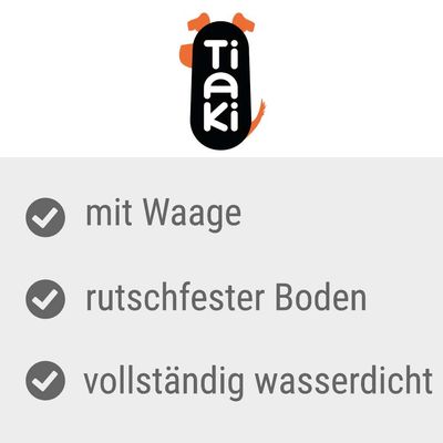 Tiaki. Mit Waage, rutschfester Boden, vollständig wasserdicht.
