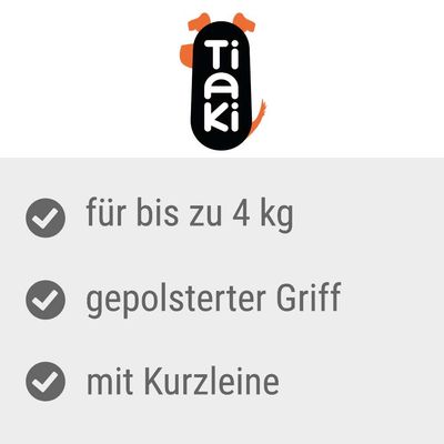 Tiaki. Za pse do 4 kg, podstavljena ručka, s kratkom povodcem.