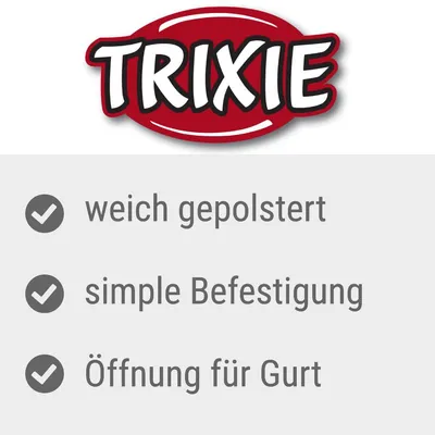 Trixie. Zacht gevoerd, eenvoudige bevestiging, opening voor riem.