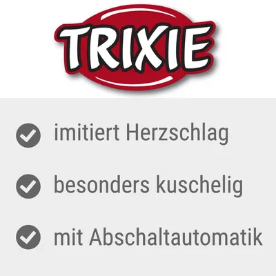 Trixie. Imiteert hartslag, extra knuffelig, met automatische uitschakeling.