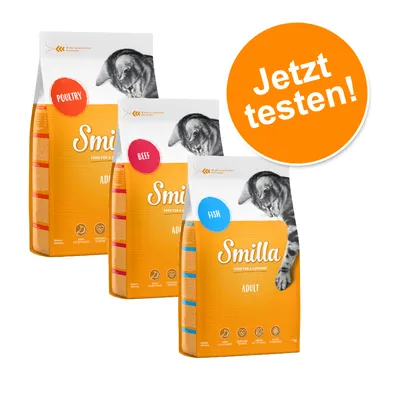 Gemischtes Paket Smilla Trockenfutter Adult - 3 x 1 kg (Geflügel, Rind, Fisch) Gemischtes Paket Smilla Trockenfutter Adult - 3 x 1 kg (Geflügel, Rind, Fisch)