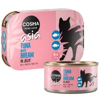 Výhodné balenie Cosma Asia v želé 24 x 170 g - tuniak a pražma