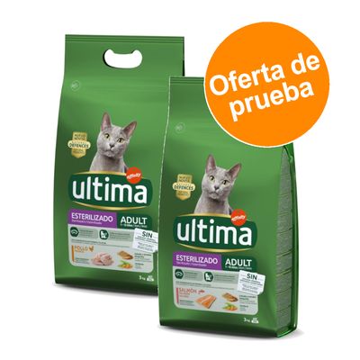 Ultima Adult para gatos esterilizados - Pack mixto Pollo y salmón (2 x 2,5 kg)