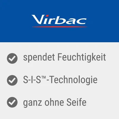 Virbac. Spendet Feuchtigkeit, S-I-S™-Technologie, ganz ohne Seife.
