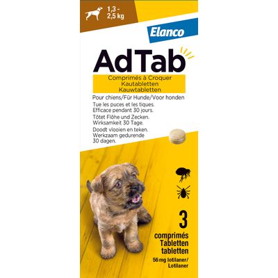 Comprimés à croquer AdTab pour très petit chien (1,3 à 2,5 kg)