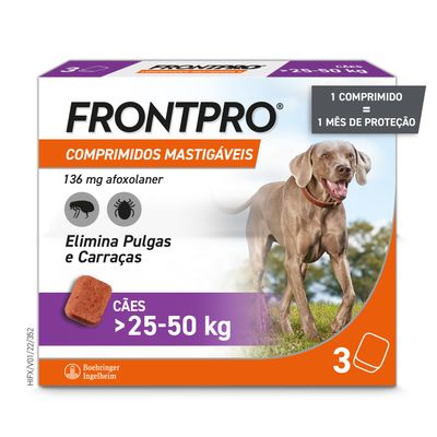Frontpro comprimidos antiparasitários para cães de 25 a 50 kg 3 comprimidos