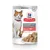 Hill's Science Plan Sterilised Cat Young Adult 6 months – 6 years with Salmon. Парчета в сос. Опаковка с изображение на котка и купа с храна.