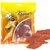 Påse med hundsnacks, märkt 'Cookie's Snacks', 'Hähnchenfilet', 'Für alle Hunde!', 200 g. Synliga kycklingfiléer bredvid förpackningen. Text på tyska.
