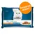 Pachet Purina Gourmet Perle, 4x85g. Text vizibil: „Încearcă acum!”. Imagine cu pisică albă și farfurie cu hrană umedă pentru pisici. Text suplimentar în germană și franceză.
