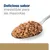 Delicioso sabor irresistible para las mascotas. Imagen de una cuchara con comida húmeda para mascotas.