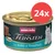 Animonda Vom Feinsten Mousse mit Huhn und Thunfisch, 24x Dose, Abbildung einer weißen Katze und Produktabbildung.
