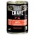 CRAVE Satisfy Their Nature, 100% natürlichem Lachs & Truthahn, Pastete. Hochwertiges Protein. Text in German and Polish. Tin with wolf eyes graphic.