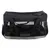 Sac de transport noir avec poignées, côtés en maille filet et fermeture éclair sur le dessus, base à motif chevrons blancs et noirs. Aucun logo ou texte visible.