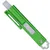 Groene kunststof tekentang met schuifmechanisme en clip, wit uiteinde en haakvormig handvat zichtbaar.
