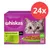 Whiskas Gemischte Auswahl in Sauce, 24x Portionsbeutel mit Rind, Huhn, Lachs und Thunfisch. Hochwertige 100% Zutaten.