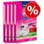 Lot de 4 boîtes Vitakraft Liquid Snack, mit Rind, 6 x 15 g, image d’un chat blanc et noir, texte promotionnel « % » en rouge. Texte multilingue visible sur l’emballage. Lot de 4 boîtes Vitakraft Liquid Snack, mit Rind, 6 x 15 g, image d’un chat blanc et noir, texte promotionnel « % » en rouge. Texte multilingue visible sur l’emballage.