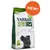 Yarrah Bio Vega Dog Food -koiranruokapakkaus, proteiini 22 %, rasva 13 %, vihreä lehtimerkki, vegetaristi- ja luomusymbolit, oranssi NEW!-merkintä