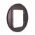 Brown circular adapter with a square centre opening and screw holes, designed for fitting or installing a pet door in walls or doors.