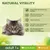 Natural Vitality. Gemaakt met natuurlijke ingrediënten, 95% dierlijk eiwit, zonder granen, vitamine B uit gist, prebiotica uit cichoreiwortelextract. Adult 1+, met kalkoen of kip.