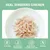 REAL SHREDDED CHICKEN, NO GLUTEN, NO ARTIFICIAL PRESERVATIVE, NO ARTIFICIAL FLAVORS OR COLORS, NON GMO (tekst na engleskom jeziku)