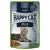 Happy Cat Culinary 1+ years Weide Lamm farm lamb, senza conservanti aggiunti, anche per gatti sterilizzati. Immagine di un gatto e cibo su piatto visibili sulla confezione.