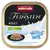 Animonda Vom Feinsten Adult with turkey in yoghurt sauce. Serving suggestion: pieces in sauce on plate. Milkies logo visible.