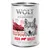 Wolf of Wilderness High Valley, 100% grain-free recipe, bœuf frais avec baies sauvages, racines et herbes, boîte de 400 g. Texte en anglais sur l’emballage.