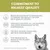Tekst w języku angielskim: Commitment to highest quality. Regular checks by veterinarians, open declaration składu, best-selling grain-free dry dog food brand, opakowanie z materiału recyklingowego.