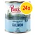 Purizon Chicken Fillet with Salmon, 45% Chicken Fillet, 800g Dose für erwachsene Hunde, gelber Kreis mit rotem Text: 24x Purizon Chicken Fillet with Salmon, 45% Chicken Fillet, 800g Dose für erwachsene Hunde, gelber Kreis mit rotem Text: 24x