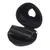 Black bag with zip, contains a roll of black dog waste bags. Opening for easy removal of bags visible.