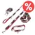 Set aus Hundehalsband, Leine, Kotbeutelspender und Haargummi im rot-weiß karierten Design. Rotes Prozentzeichen für Rabatt sichtbar.