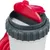 Close-up of a grey container with a red flip lid, suitable for storing pet food or snacks.
