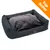 Donkergrijs hondenbed met opstaande randen, zacht grijs kussen en gele tekst 'Zzzzzz...' met maansymbool. Oranje hoeklabel met witte tekst: Top Seller. Donkergrijs hondenbed met opstaande randen, zacht grijs kussen en gele tekst 'Zzzzzz...' met maansymbool. Oranje hoeklabel met witte tekst: Top Seller.
