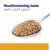 Spoonful of pet food with the text: Mouthwatering taste pets can’t resist.
