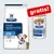 Pachet Hill's Prescription Diet: sac Food Sensitivities d/d și conservă Derm Complete, etichetă roșie cu textul „gratis!” vizibil pe conservă.