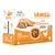 IAMS Kitten 1–12 mois, 12x85g with Chicken in Gravy. Sans sucre ajouté, sans colorants, arômes ou OGM. Boîte recyclable. Image d’un chaton roux sur l’emballage.