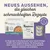 Saksankielinen teksti: NEUES AUSSEHEN, die gleichen schmackhaften Rezepte. Applaws Senior Selection kissaruoat, uusi pakkausdesign. Alhaalla lisäteksti saksaksi muutoksesta.