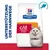 Hill's Prescription Diet c/d multicare stress, texte allemand «UNTERSTÜTZUNG DER HARNWEGE», image de poisson, emballage avec chat visible en partie basse. Hill's Prescription Diet c/d multicare stress, texte allemand «UNTERSTÜTZUNG DER HARNWEGE», image de poisson, emballage avec chat visible en partie basse.