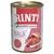 Rinti Kennerfleisch med kalv, kornfri. Dåse med billede af kød og teksten: Rinti siden 1983 Original.
