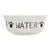 Vit keramikskål med svart text 'WATER' och tassavtryck, lämplig för vatten.