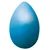 Blue, egg-shaped toy for pets. Smooth surface with no visible textures or patterns.