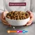 Bowl with brown kibbles, below it symbols for sheep and fish. Text: Unique protein profile. Bowl with brown kibbles, below it symbols for sheep and fish. Text: Unique protein profile.