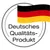 Testo in tedesco: Deutsches Qualitäts-Produkt, con bandiera della Germania. Il testo non è disponibile altrove e non viene tradotto.