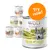 Wolf of Wilderness tins: Green Fields, Wide Acres, Oak Woods. Labels show 100% grain-free recipe, fresh lamb with wild berries, roots and wild herbs. Orange badge reads Try now!