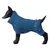 Hundemantel in Blau mit Aufschrift 'rukka', präsentiert an einer schwarzen Hundemodellfigur. Sichtbare Nähte und Reißverschluss am Rücken. Hundemantel in Blau mit Aufschrift 'rukka', präsentiert an einer schwarzen Hundemodellfigur. Sichtbare Nähte und Reißverschluss am Rücken.