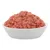 Ciotola con carne cruda tritata. Immagine del prodotto per alimenti per animali.