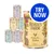 Selection of Rosie's Farm tins with visible flavours including Chunky Stew Chicken Adult. Blue badge reads TRY NOW. Grain-free recipe text shown on front tin.