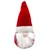 Giocattolo per animali a forma di gnomo natalizio con cappello rosso, barba bianca e naso rosa, realizzato in tessuto peluche.