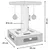 Diagramma di un supporto per giocattoli con misure: altezza 39 cm, larghezza 28 cm, profondità 28 cm. Diametro colonna Ø 6 cm, sfere sospese in alto. Base con aperture.